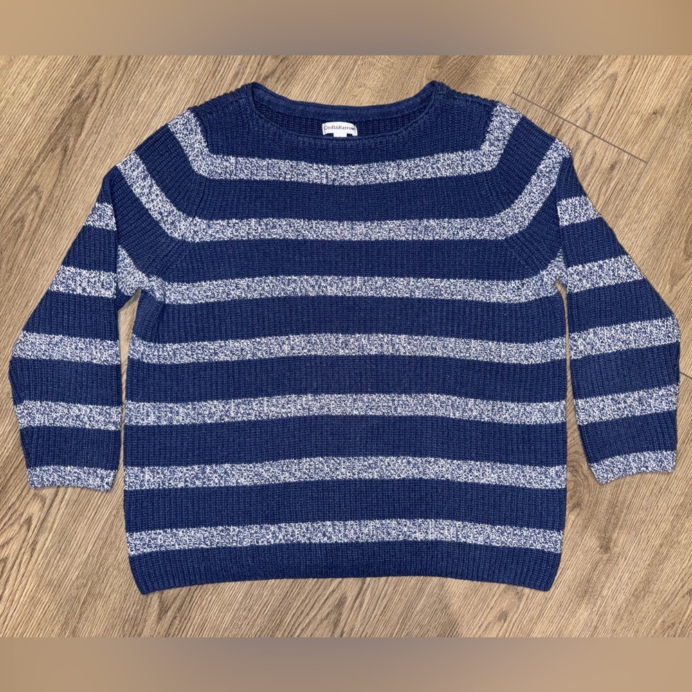 Croft & Barrow Navy and White Striped Knit Sweater